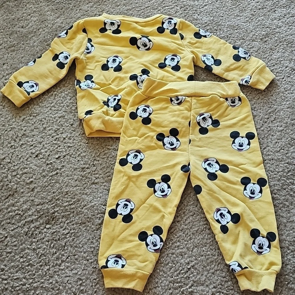Disney Mickey Mouse Sweatshirt Jogger Set Yellow 12 Months